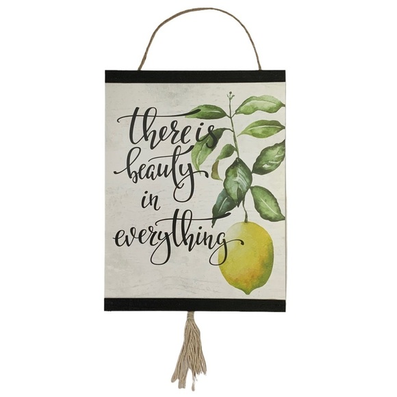 Zest Garden Wall Hanging Lemon Modern FarmHouse Shabby Phrase Large 25 x 12 in - Picture 15 of 15